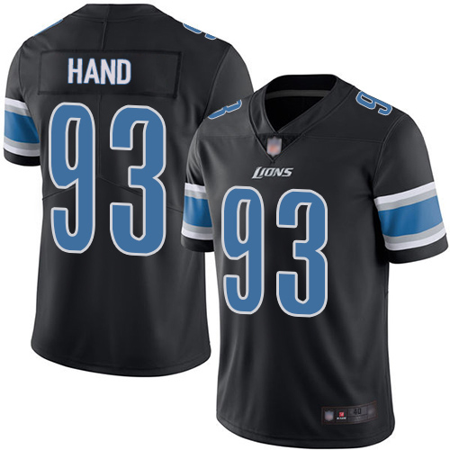 Detroit Lions Limited Black Men Dahawn Hand Jersey NFL Football #93 Rush Vapor Untouchable